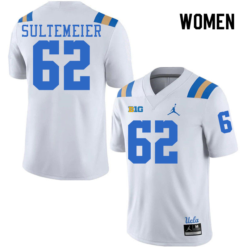 Women #62 Michael Sultemeier UCLA Bruins College Football Jerseys Stitched-White